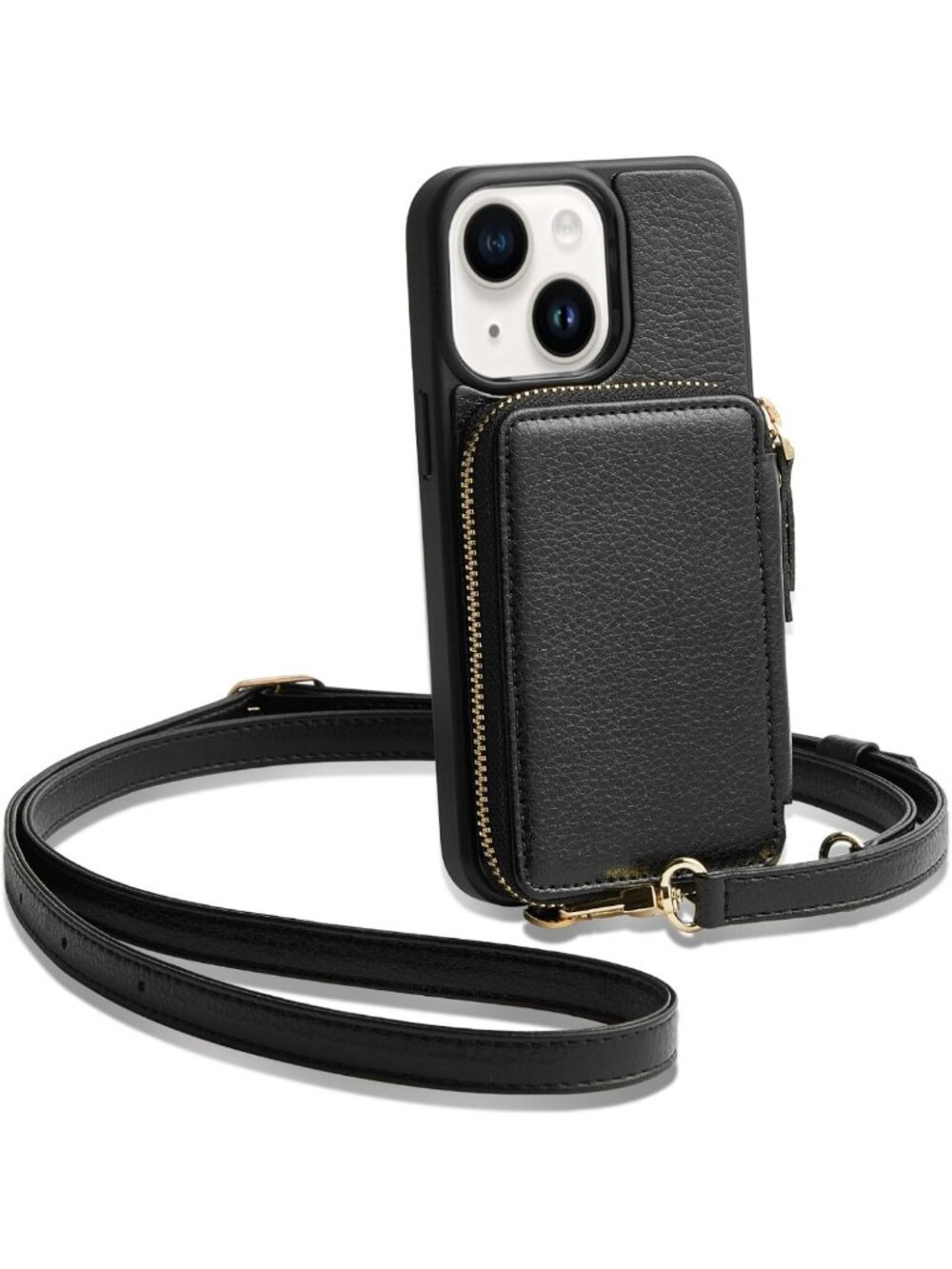 Stylish iPhone 15 Wallet Case, RFID Blocking Crossbody Phone Purse with Wrist